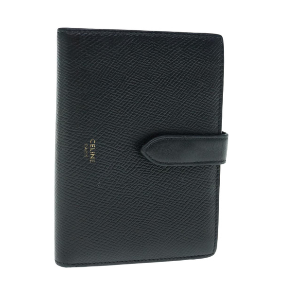 CELINE Wallet Leather Black Auth hk1002 - Picture 1 of 16
